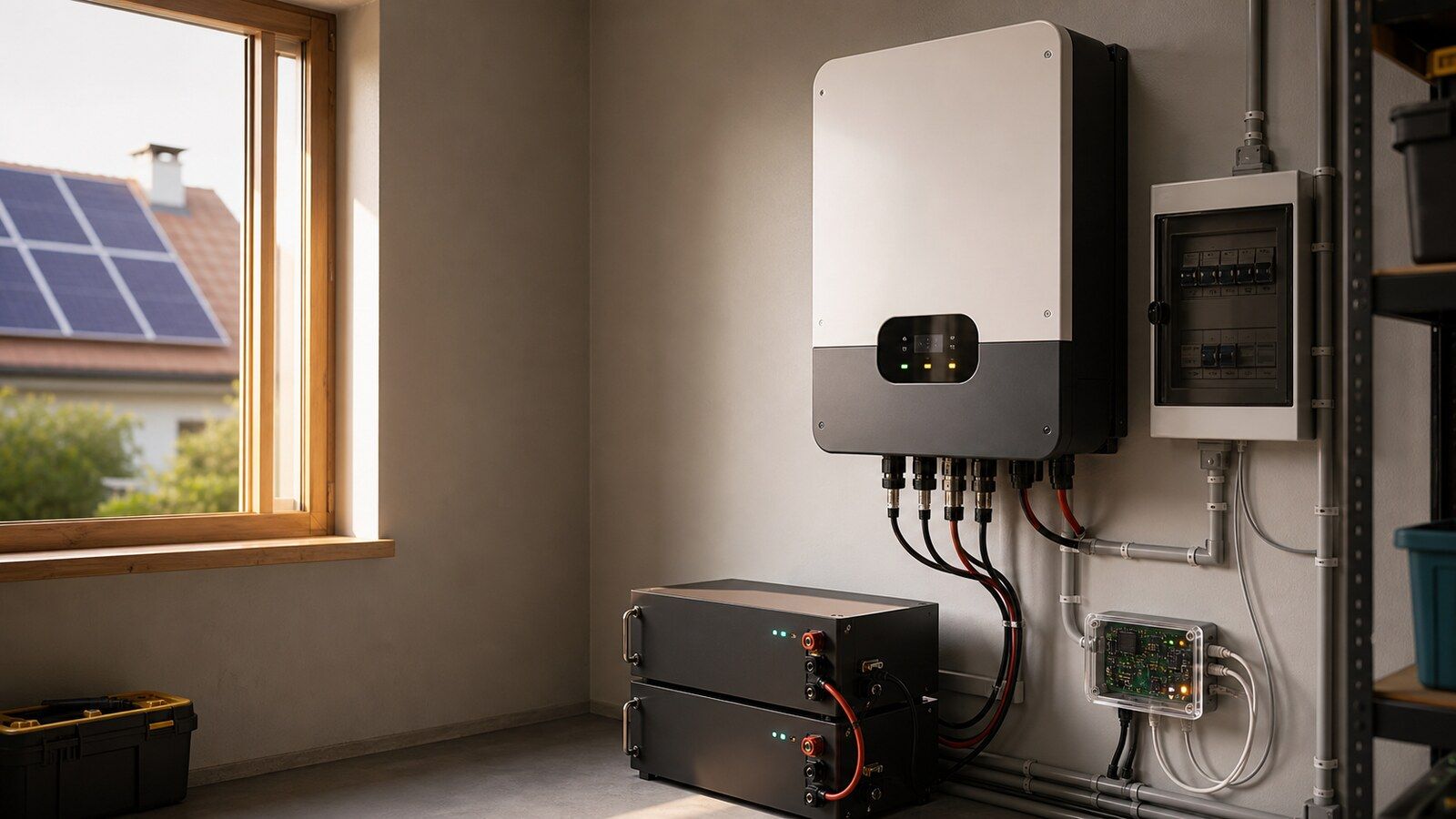 The house chooses for itself between sun, battery, grid and generator